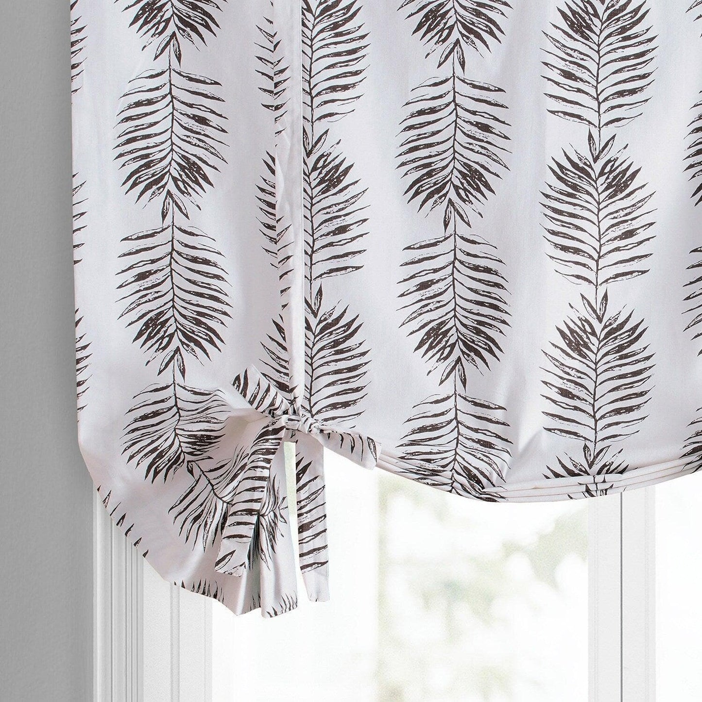 Sago Nut Brown Printed Cotton Tie-Up Window Shade