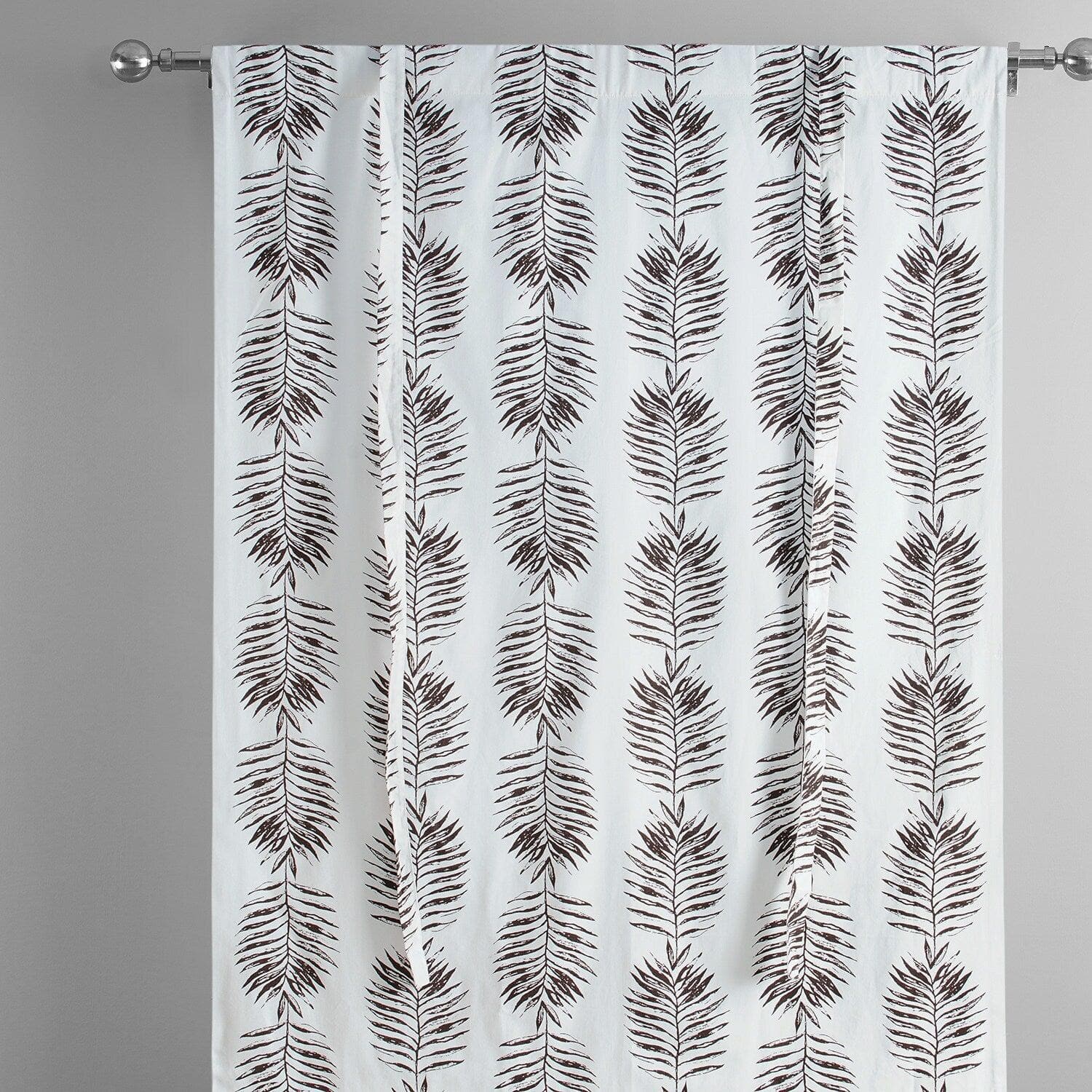 Sago Nut Brown Printed Cotton Tie-Up Window Shade
