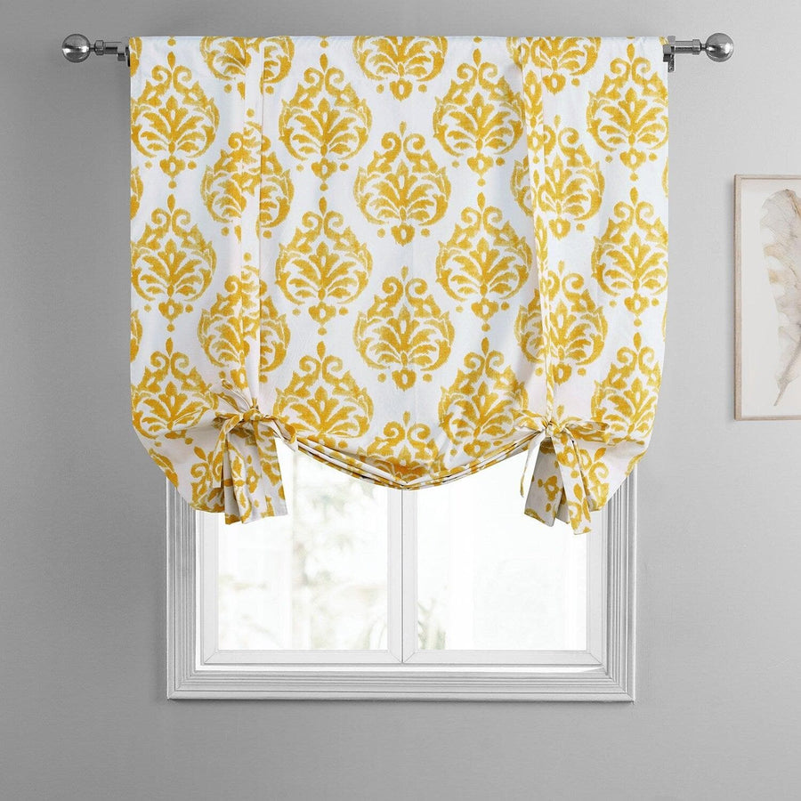 Sandlewood Gold Printed Cotton Tie-Up Window Shade