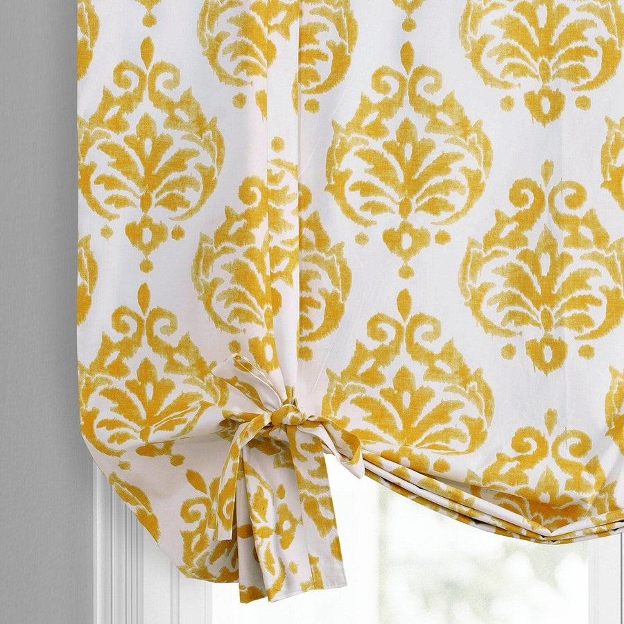 Sandlewood Gold Printed Cotton Tie-Up Window Shade