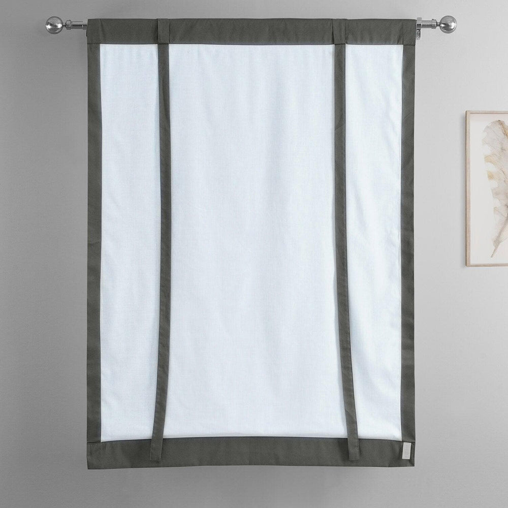 Millstone Grey Solid Cotton Tie-Up Window Shade