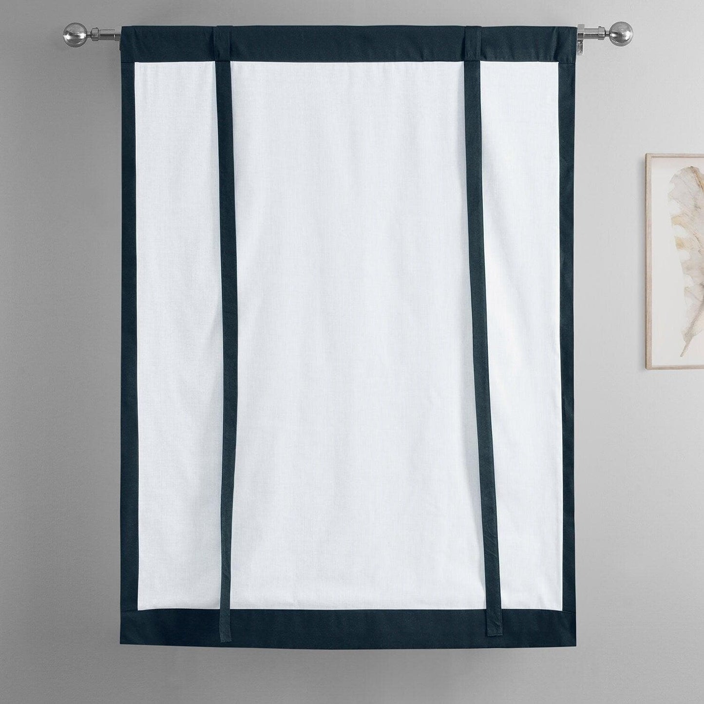 Polo Navy Solid Cotton Tie-Up Window Shade