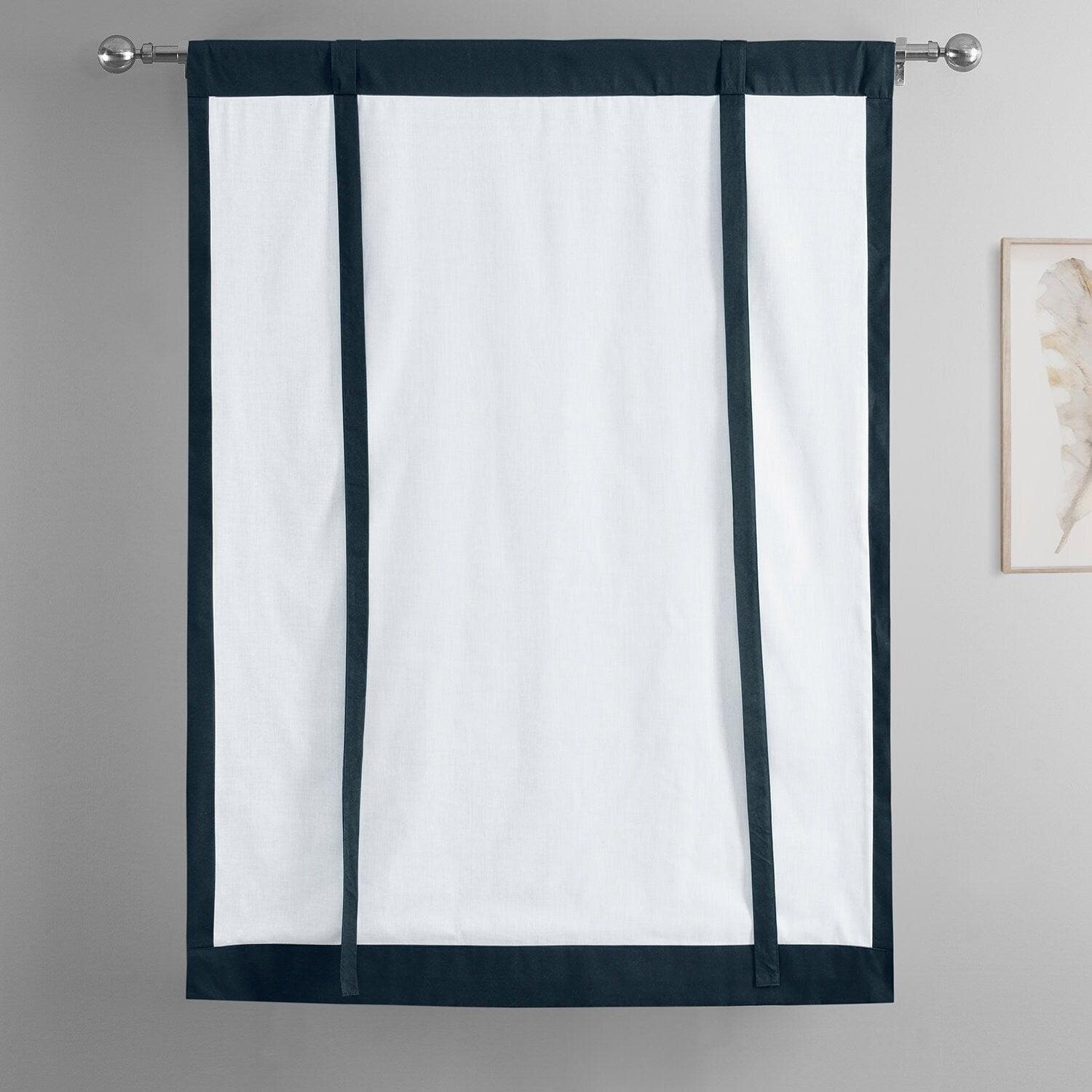 Polo Navy Solid Cotton Tie-Up Window Shade