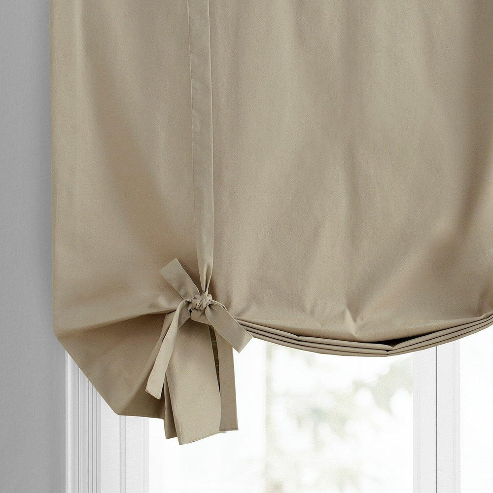 Sandstone Solid Cotton Tie-Up Window Shade