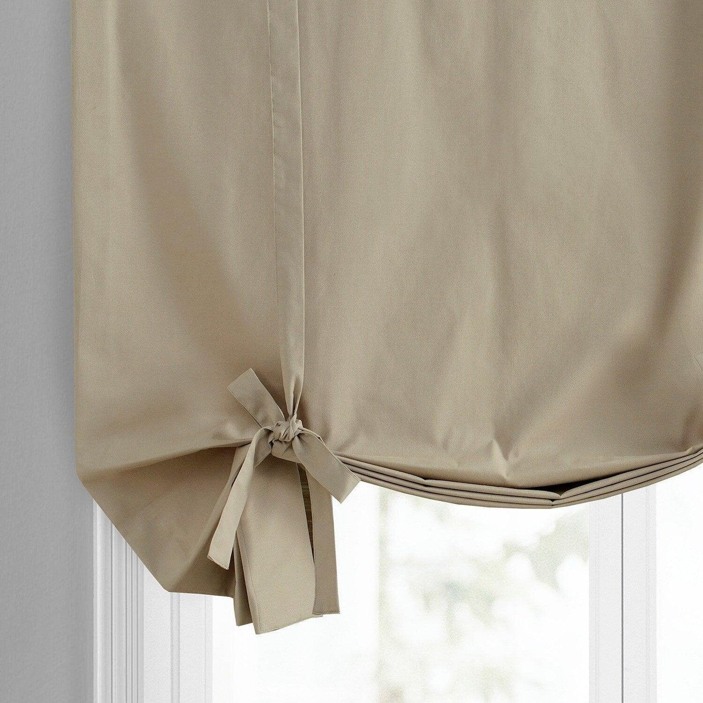 Sandstone Solid Cotton Tie-Up Window Shade