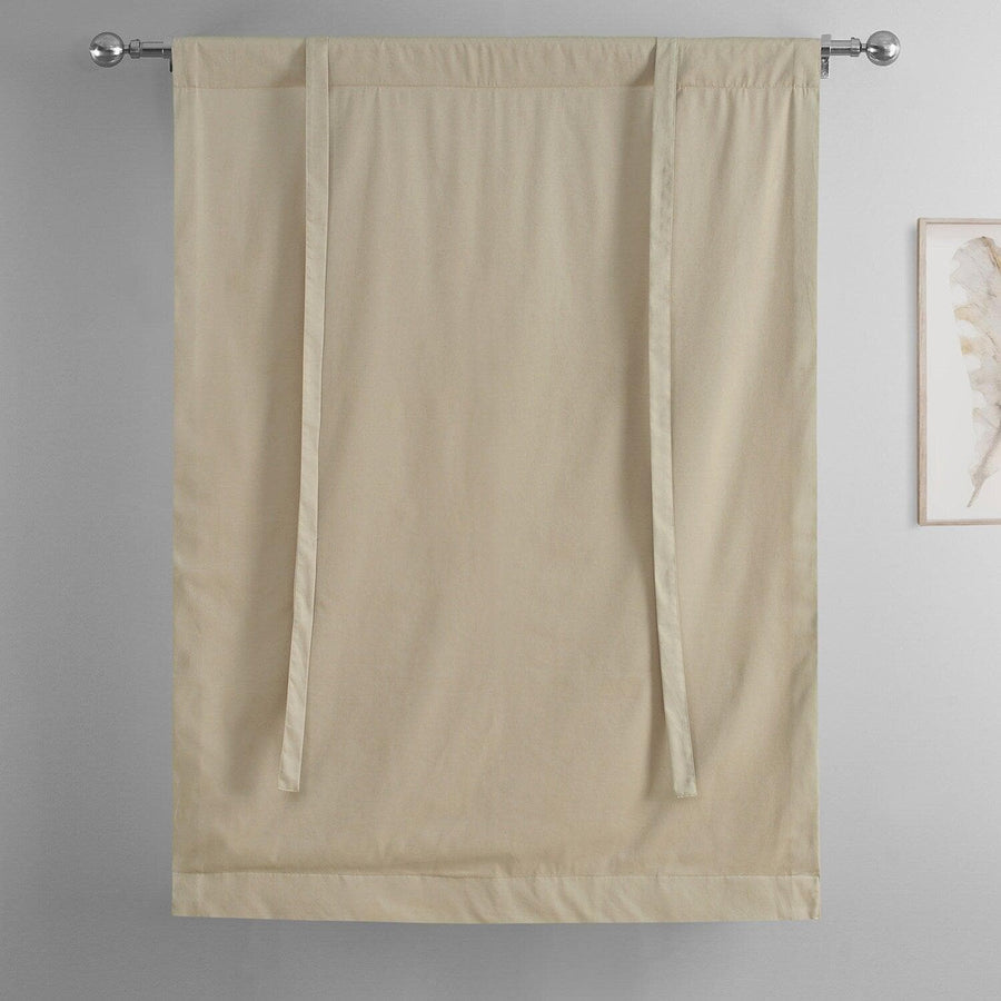 Sandstone Solid Cotton Tie-Up Window Shade