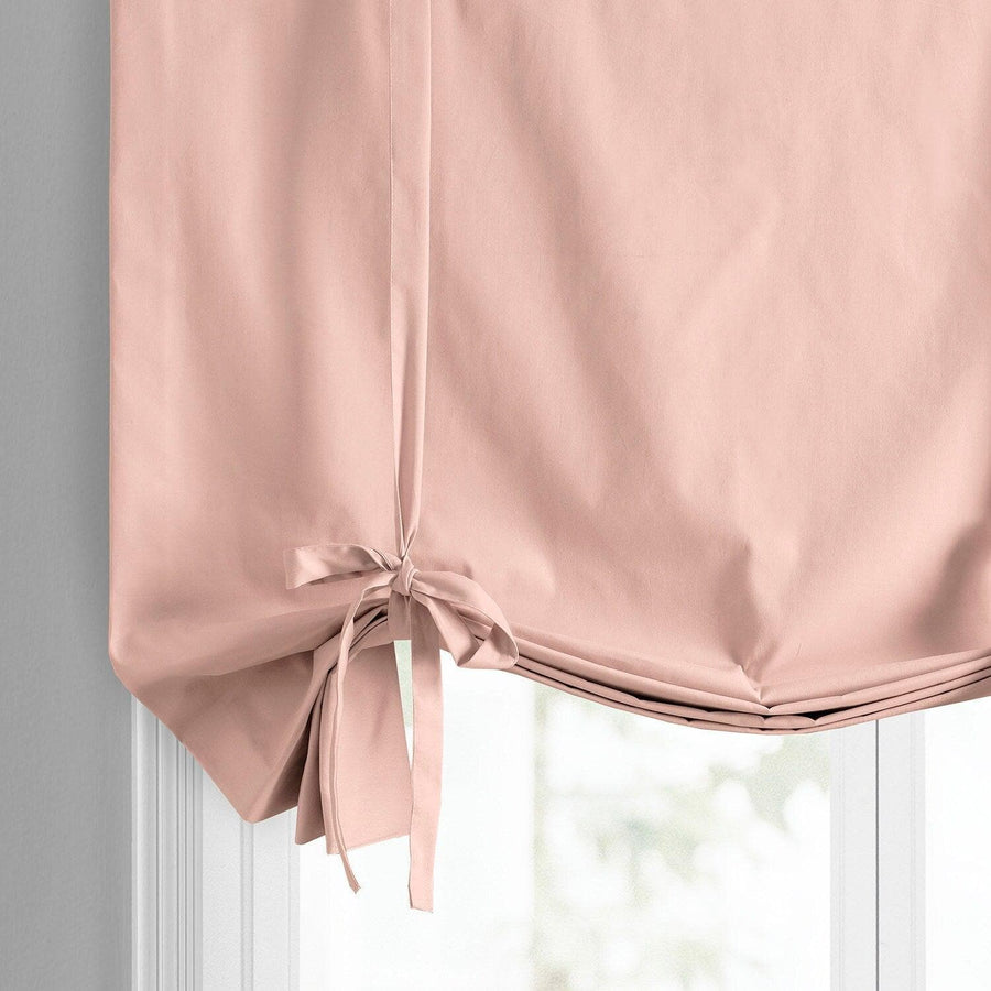 Lullaby Pink Solid Cotton Tie-Up Window Shade