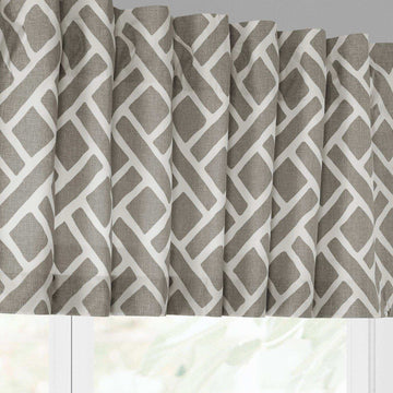 Martinique Taupe Printed Cotton Window Valance - HalfPriceDrapes.com