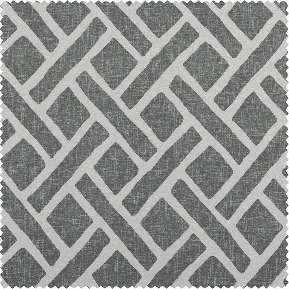 Martinique Grey Printed Cotton Swatch - HalfPriceDrapes.com