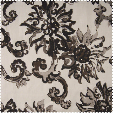 Indonesian Brown Printed Cotton Hotel Blackout Swatch - HalfPriceDrapes.com