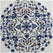 Kerala Blue Emblem Printed Cotton Hotel Blackout Swatch
