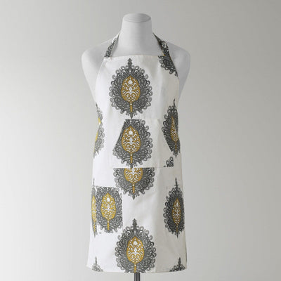Mayan Gold Emblem Printed Cotton Apron