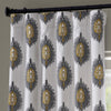 Mayan Grey Printed Cotton Curtain