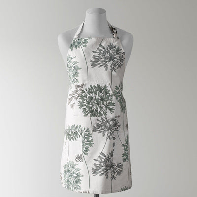 Allium Blue Grey Floral Printed Cotton Apron