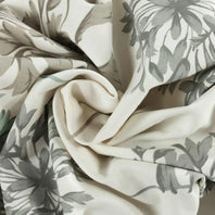 Allium Blue Grey Printed Cotton Fabric - HalfPriceDrapes.com