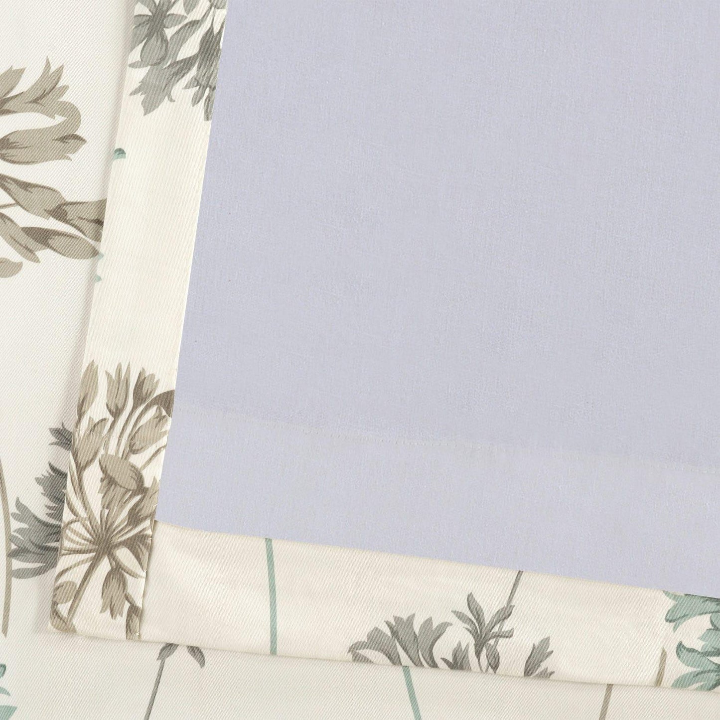 Allium Blue Grey Printed Cotton Curtain