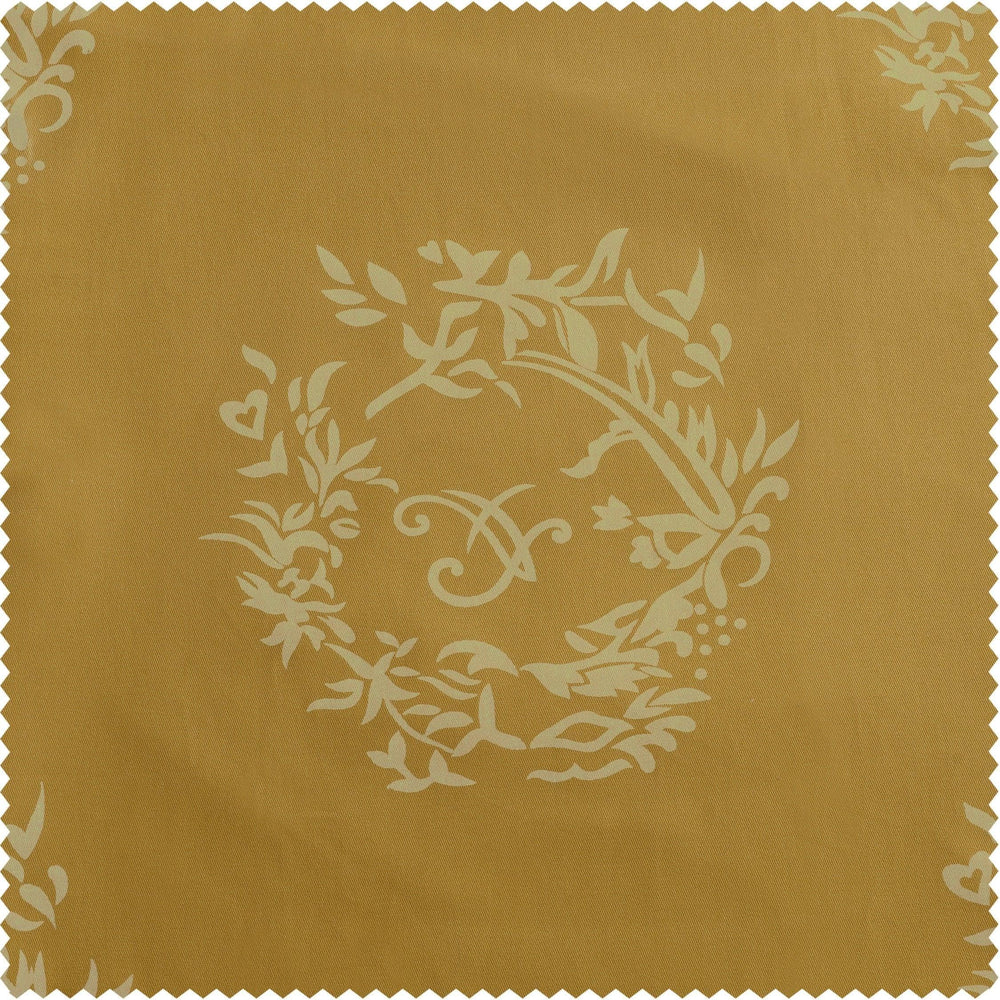 Isles Mustard Printed Cotton Swatch - HalfPriceDrapes.com