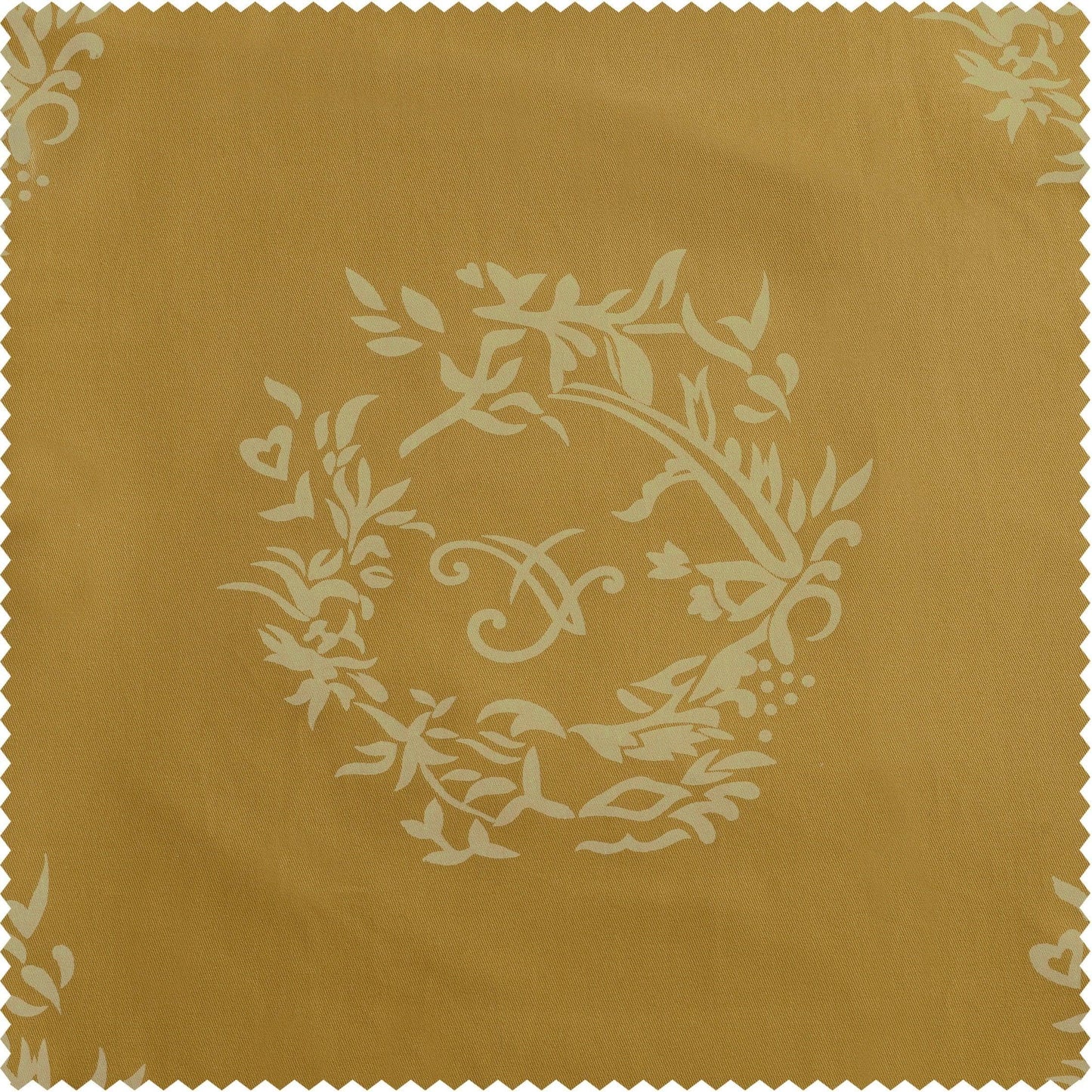 Isles Mustard Printed Cotton Swatch - HalfPriceDrapes.com