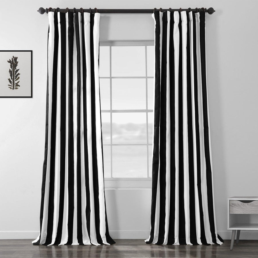 Cabana Black Printed Cotton Curtain