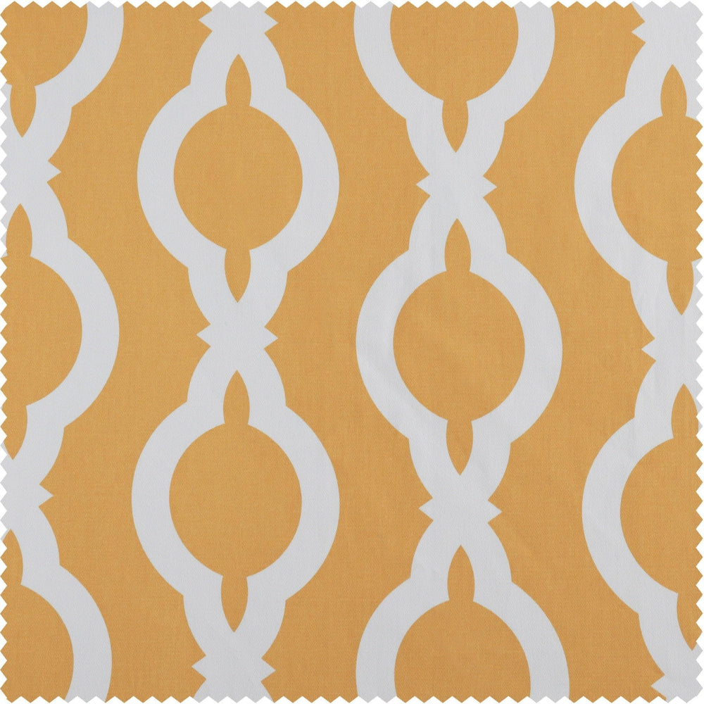 Medina Gold Printed Cotton Swatch - HalfPriceDrapes.com