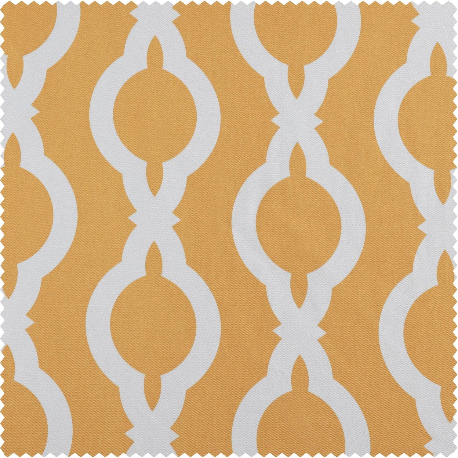 Medina Gold Printed Cotton Swatch - HalfPriceDrapes.com