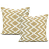 Palu Tan Geometric Printed Cotton Cushion Covers - Pair