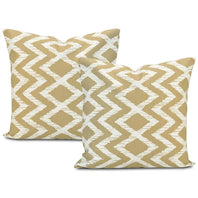 Palu Tan Printed Cotton Cushion Covers - Pair (2 pcs.)