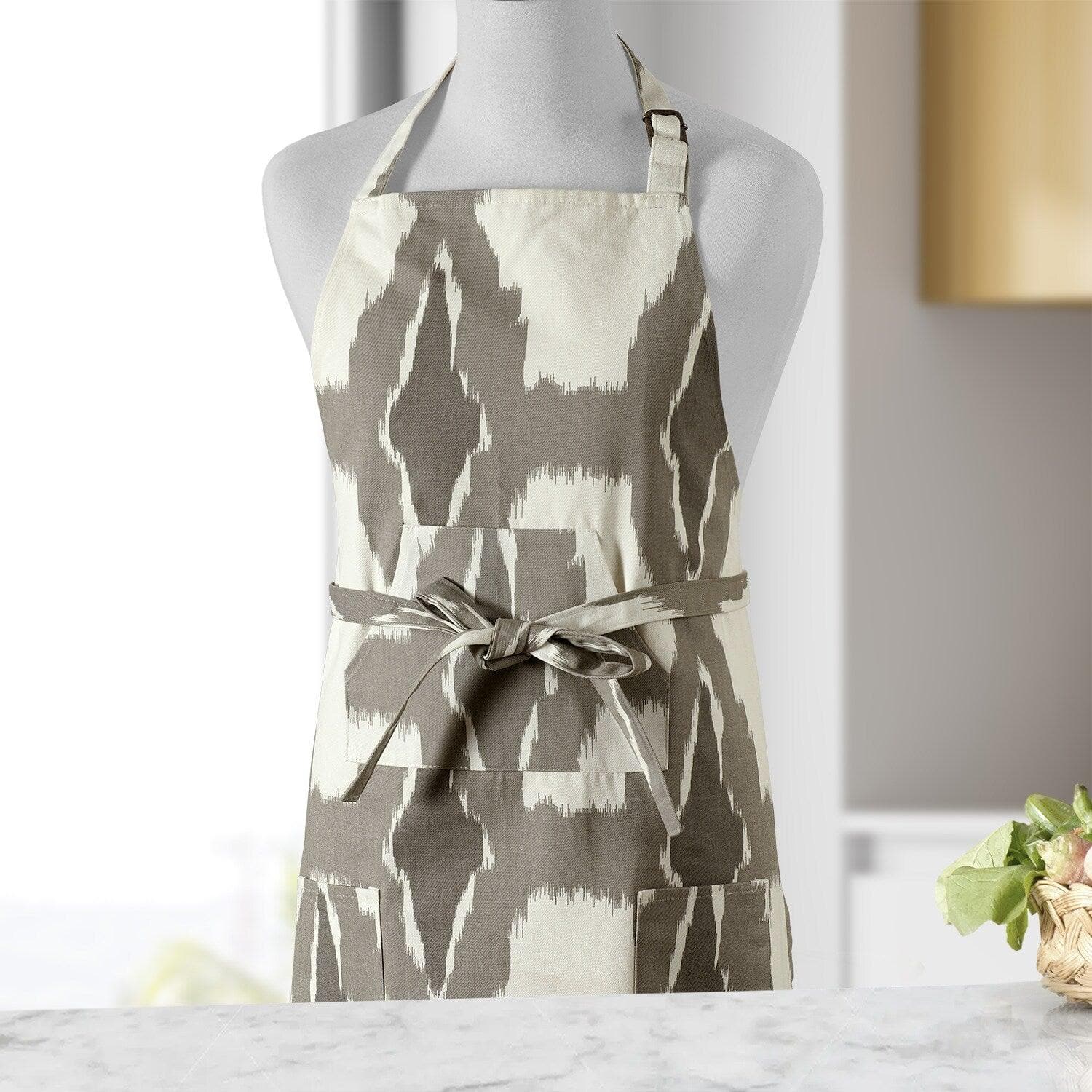 Sorong Beige Printed Cotton Apron - HalfPriceDrapes.com