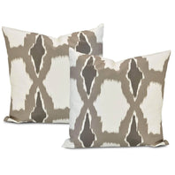 Sorong Beige Printed Cotton Cushion Covers - Pair (2 pcs.)