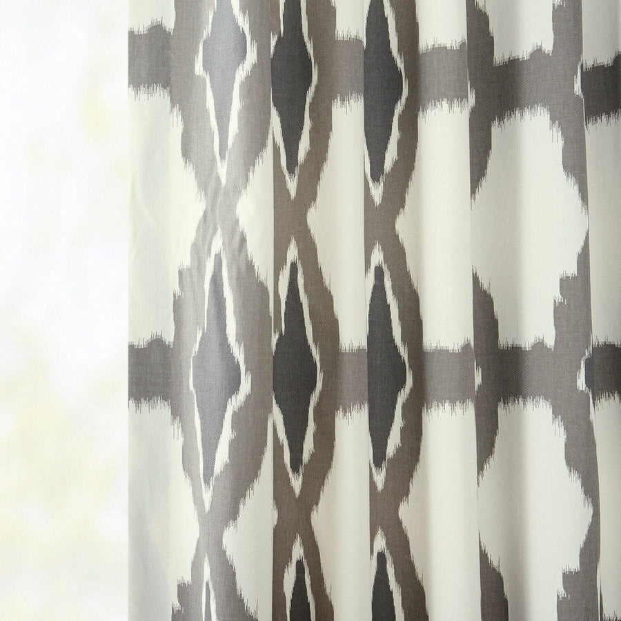 Sorong Beige French Pleat Printed Cotton Curtain
