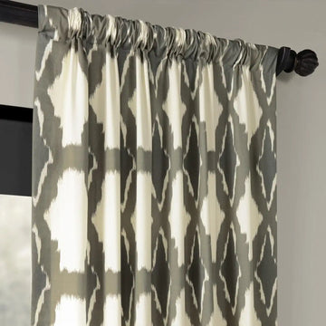Sorong Beige Printed Cotton Curtain