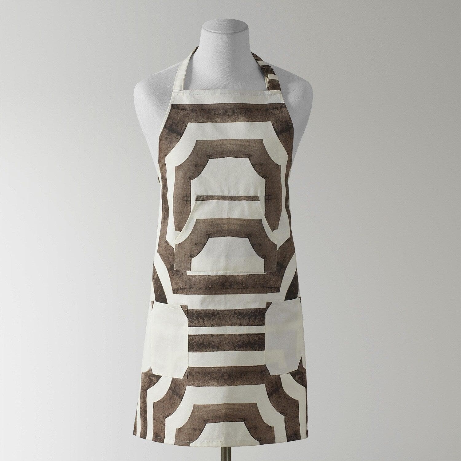 Mecca Brown Printed Cotton Apron - HalfPriceDrapes.com