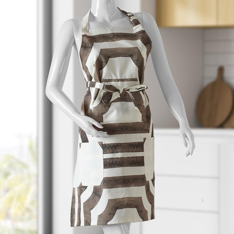Mecca Brown Printed Cotton Apron - HalfPriceDrapes.com
