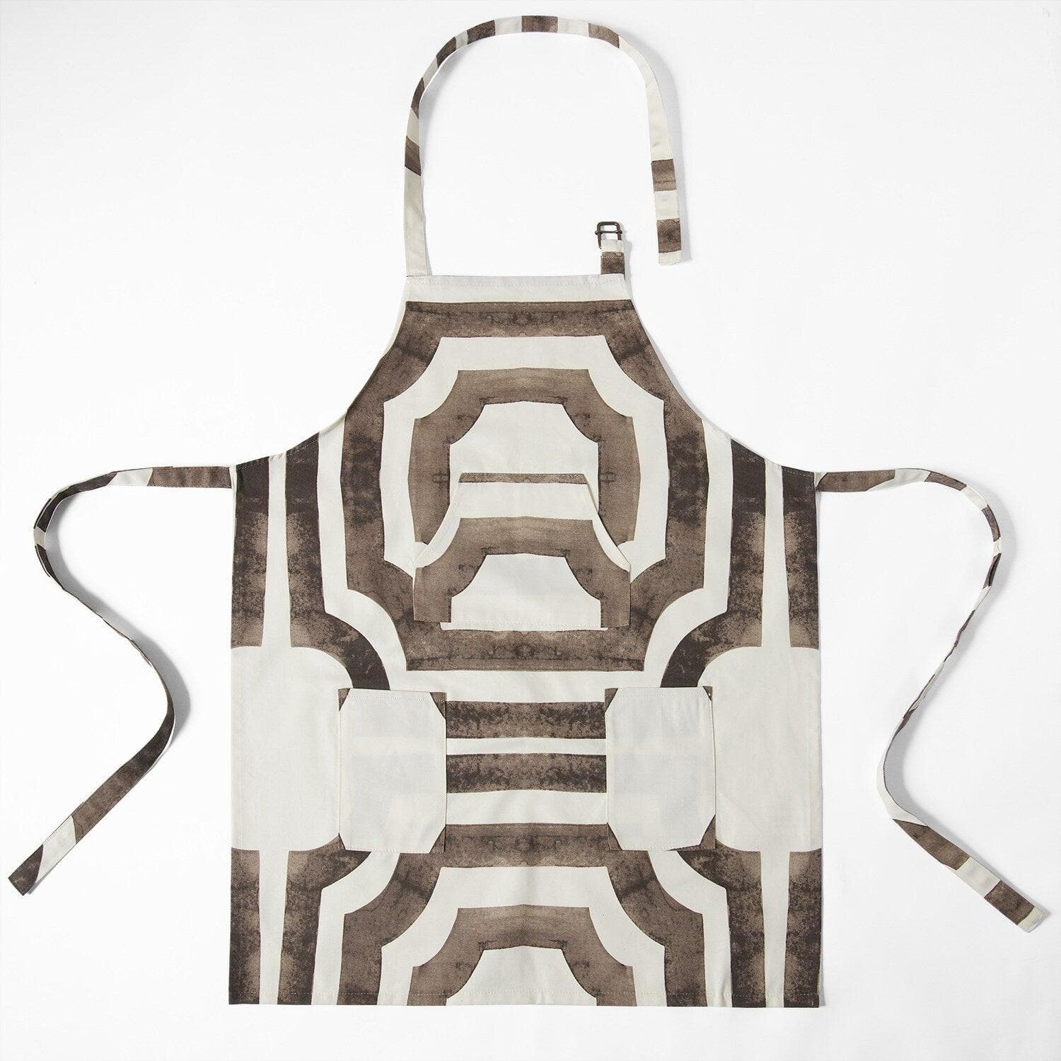 Mecca Brown Printed Cotton Apron - HalfPriceDrapes.com