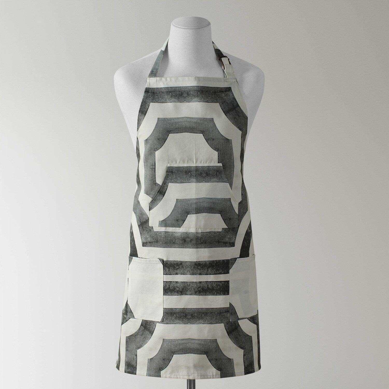 Mecca Steel Geometric Printed Cotton Apron | Half Price Drapes ...
