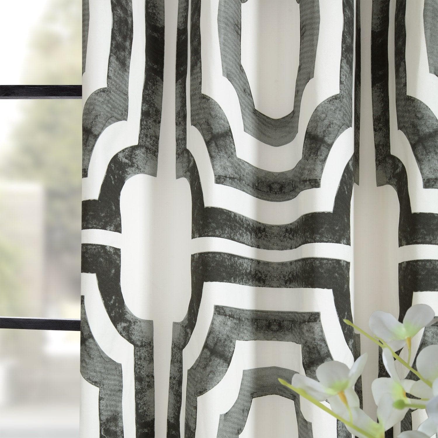 Mecca Steel Grommet Printed Cotton Curtain - HalfPriceDrapes.com