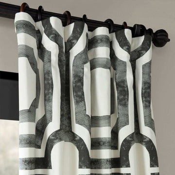 Mecca Steel Printed Cotton Curtain