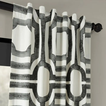Mecca Steel Printed Cotton Curtain