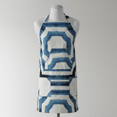 Mecca Blue Geometric Printed Cotton Apron