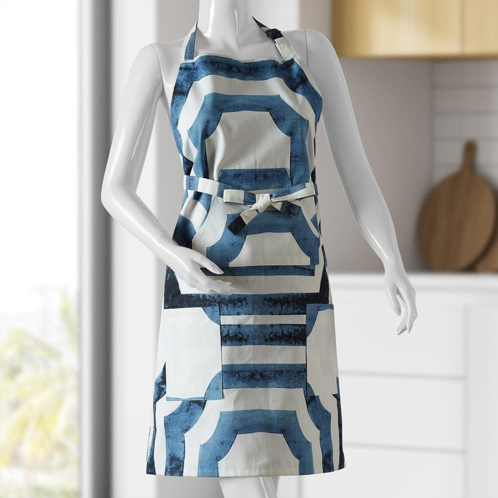 Mecca Blue Printed Cotton Apron - HalfPriceDrapes.com