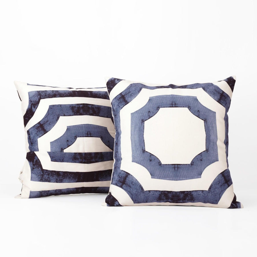 Mecca Blue Printed Cotton Cushion Covers - Pair (2 pcs.)