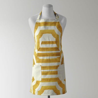 Mecca Gold Geometric Printed Cotton Apron