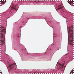 Mecca Pink Geometric Printed Cotton Room Darkening Curtain
