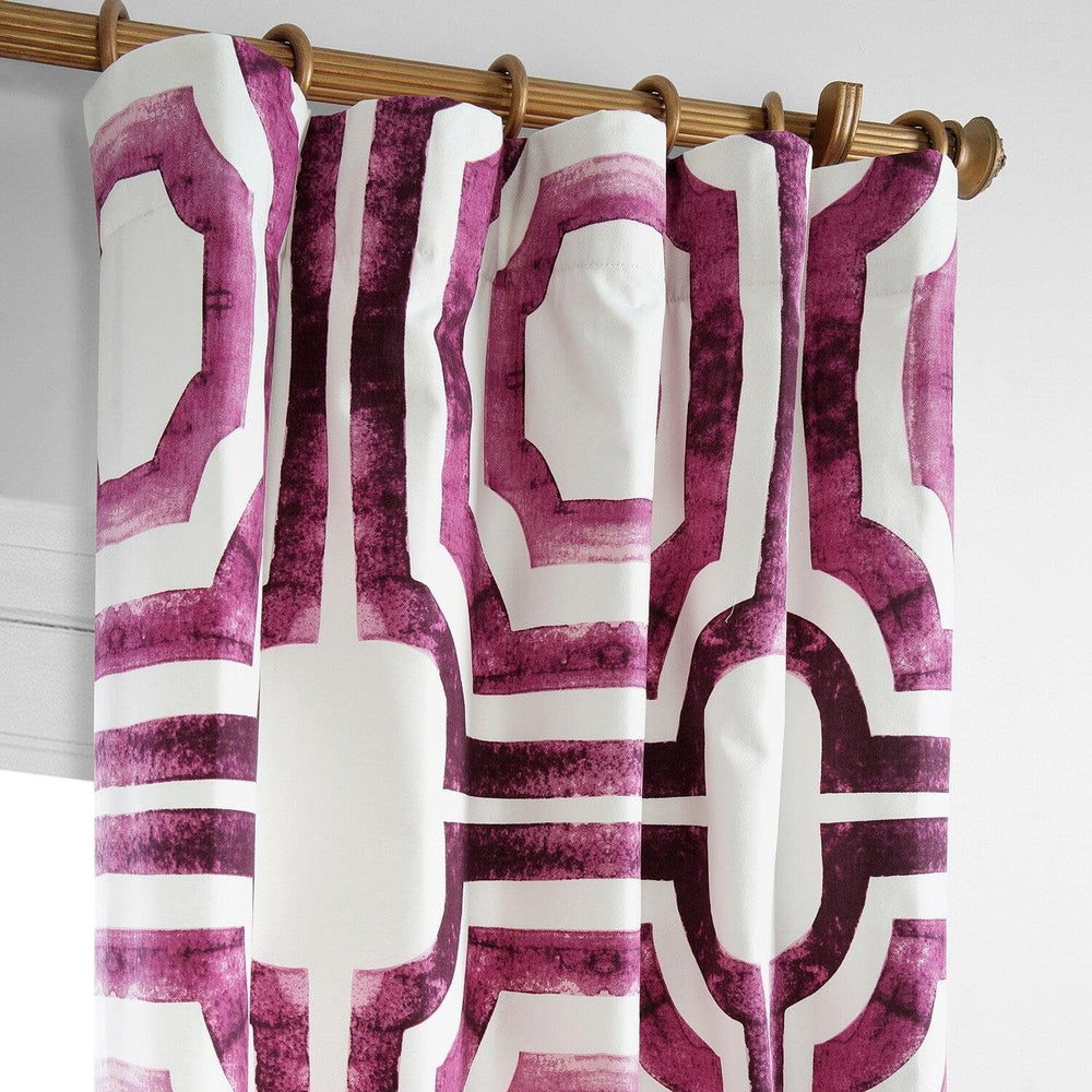 Mecca Pink Printed Cotton Curtain