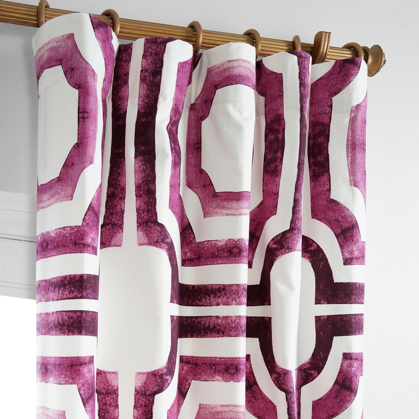 Mecca Pink Printed Cotton Curtain