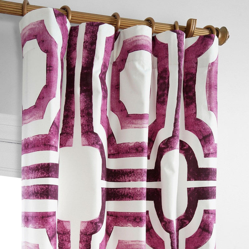 Mecca Pink Printed Cotton Curtain