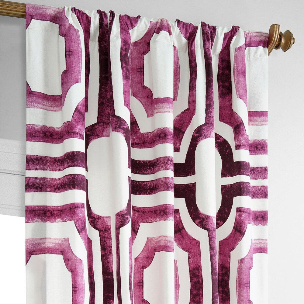 Mecca Pink Printed Cotton Curtain