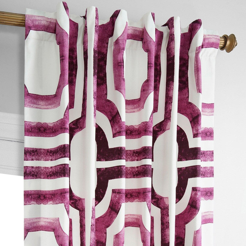 Mecca Pink Printed Cotton Curtain
