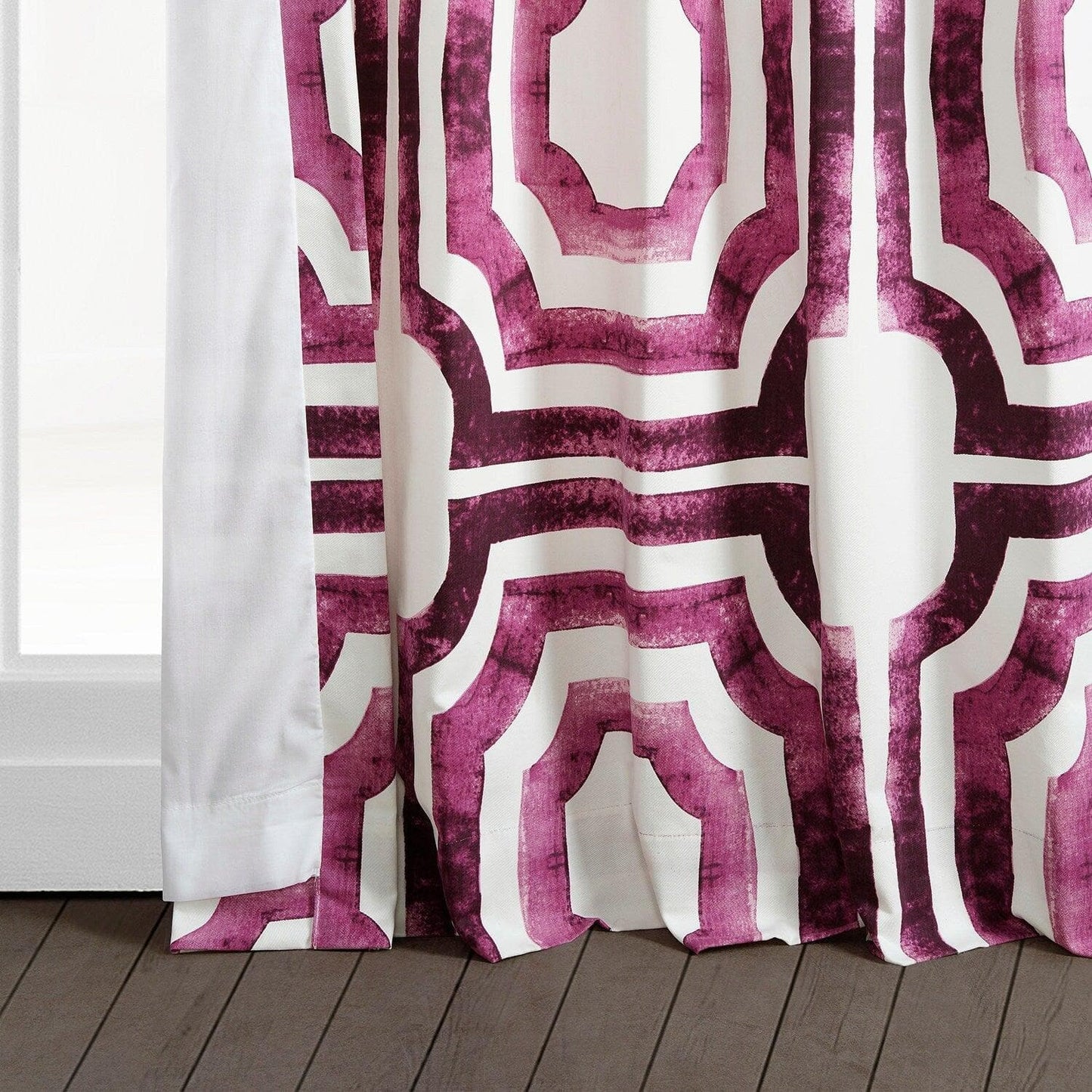 Mecca Pink Printed Cotton Curtain