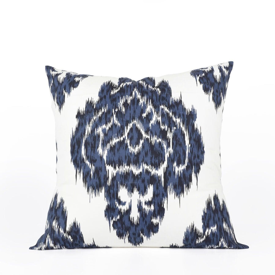 Ikat Blue Printed Cotton Cushion Covers - Pair (2 pcs.)